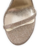 Nudist Ankle-Strap Sandal, Platinum