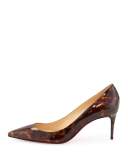 Decollette Tortoiseshell Red Sole Pump, Testa di Moro