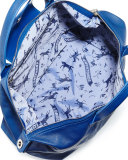 Le Pliage Cuir Medium Tote Bag, Blue