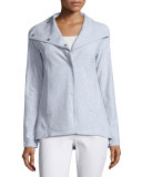 Snap-Front Long Jacket W/Pockets, Dark Pearl