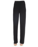High-Waist Straight-Leg Pants, Black