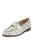 Ellen Watersnake Penny Loafer, Natural