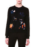Long-Sleeve Cat Sweatshirt, Black