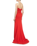 Strapless Sweetheart Gown W/ Lace Detail, Cherry 