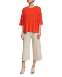 Half-Sleeve Boxy Big Tee, Petite