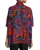 Samba Printed Half-Sleeve Cardigan, Black/Multi