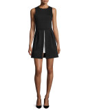 Bria Vented A-Line Dress, Black/White