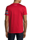Jake Regimental-Stripe Cotton Tee, Red
