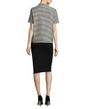 Punto Milano Long Pencil Skirt, Black
