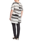 Faggio Short-Sleeve Striped Top, Plus Size
