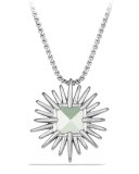 30mm Starburst Diamond & Prasiolite Pendant Necklace