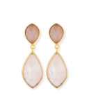 Rose Quartz Double-Drop Earrings