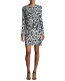 Long-Sleeve Animal-Print Jersey Dress