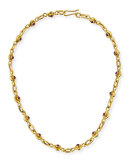 22K Gold Ruby & Sapphire Necklace, 17"