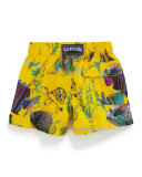 Jim Moon Fish Multi-Print Swim Trunks, Boys' 2-8
