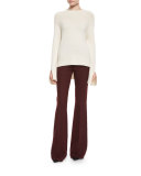 Karinella Cashmere Split-Sleeve Sweater