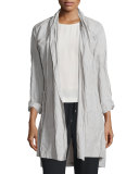 Rumpled Kimono Coat, Silver