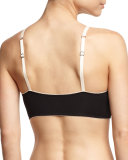 Audrey Lace Trim Jersey Bralette, Black