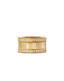 Princess 18k Gold Square Ring with Diamonds, Size 6.5