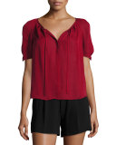 Hanne Stretch-Crepe Shorts, Caviar
