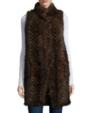 Herringbone Mink Fur Vest 
