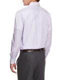 Micro-Stripe Long-Sleeve Sport Shirt, Purple