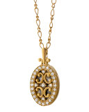 18k Gold Diamond Oval Gate Locket Necklace