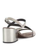 Asymmetric Monili 60mm Sandal, Silver
