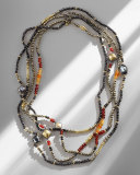 Chatelaine Necklace with Hematine, Black Spinel & 18k Gold
