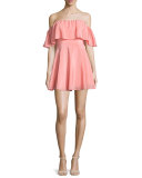 Delilah Off-The-Shoulder Mini Dress, Peach