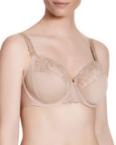Delice Floral-Embroidered Full Cup Bra, Nude