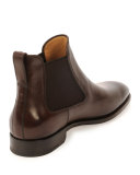 Marrico Tramezza Burnished Calfskin Chelsea Boot, Chocolate