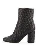 Quilted Leather 100mm Ankle Boot, Black