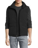 Funnel-Neck Down Vest, Black