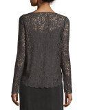 Brushed Lace Long-Sleeve Top, Plus Size 