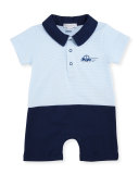 Fast Lane Striped Shortall, Blue, Size 3-24 Months