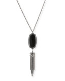 Rayne Long Pendant Necklace, Gray Pattern