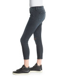 Ultra Distressed Capri Jeans, Steele