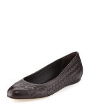 Napa Intrecciato Ballerina Flat, Espresso