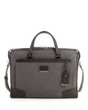 Regis Coated Slim Zip Briefcase, Earl Gray