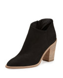 Easton Asymmetric Nubuck 85mm Bootie, Black