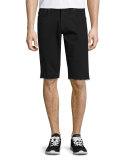 Ricky Flap-Pocket Cutoff Shorts, Black