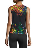 Floral-Print Scoop-Neck Tank, Multicolor