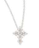 18k White Gold Diamond Cross Necklace