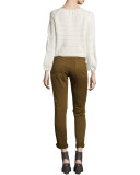 Sally Cropped Jeans, Khaki