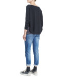 Long-Sleeve Monili-Strap Top, Anthracite