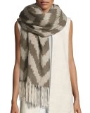 Fisher Project Chevron Cashmere Wrap w/ Fringe 