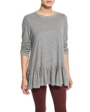 The Baggy Ruffle Tee, Heather Gray