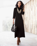 Turtleneck Maxi Dress, Black