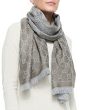 Stencil GG Logo Scarf, Taupe